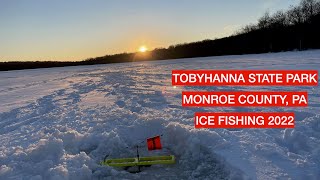 Ice Fishing Tobyhanna State Park 2022 Insane TipUp Action [upl. by Fried]