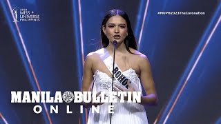 Bohols Pauline Amelinckxs question and answer performance on Miss Universe Philippines 2023 [upl. by Aihselat449]