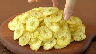 10분만에 바삭한 바나나칩 만드는법  오븐 노오븐 모두 가능  Crispy Banana Chips Recipe [upl. by Emiaj]