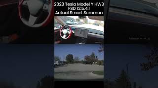 My Tesla Model 3 Drives Itself with no one in it  Tesla Actual Smart Summon autonomousvehicles [upl. by Ahtekal]