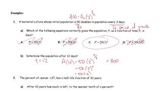 Math 30 2 Exponential Functions Word Problems Lessons [upl. by Noeht]