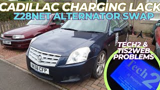 Cadillac BLS Saab 93 Aero 28 V6 Turbo alternator change  auto gearbox faults [upl. by Vachil357]