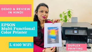 EPSON L4160 WiFi Multi Functional Color Printer  Demo and Review in Hindi [upl. by Boycey433]