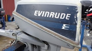 6M4D55 Used 1987 Evinrude E8RCUS 8HP 2Stroke Tiller Outboard Boat Motor 15quot Shaft [upl. by Berga]