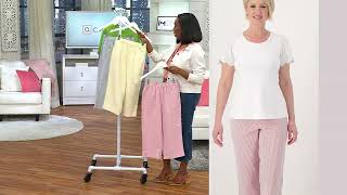 Quacker Factory Pull On 19quot Stretch Seersucker Capri Pants on QVC [upl. by Riella]