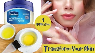 1 Night Challenge  VASELINE amp EGG Mask  Transforms Your Face In one Night [upl. by Olia]