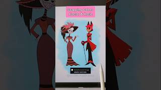 Alastor and Rosie  Swapping colors ✨️ hazbinhotel drawing art alastor helluvaboss diycrafts [upl. by Lalitta]