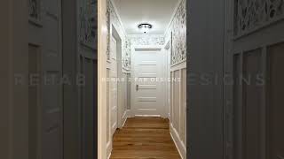 DIY Accent Walls Hallway Makeover Waincoting and Wallpaper [upl. by Ylebmik238]