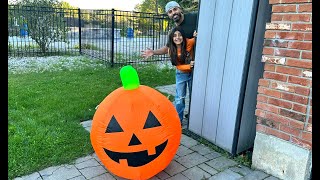 Deema and Sally with giant pumpkin rescue adventure [upl. by Stephania529]