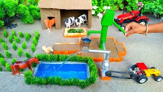 DIY how to make cow shed  house of animals  horse house – cow shed  mini hand pump woodwork 27 [upl. by Eniliuqcaj]