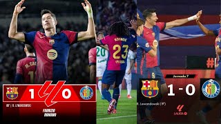 Barcelona win getafe 1  0 score by lewandowski [upl. by Adila941]