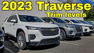 2023 Chevy Traverse Trim levels  LS vs LT vs RS vs Premier [upl. by Adikram]