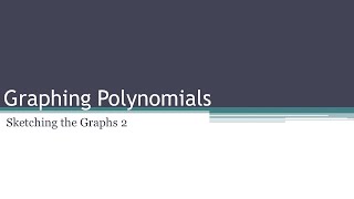 Sketching Polynomial Graphs Unfactored [upl. by Giulio]