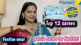 Flipkart Festive saree Haul Under ₹1000 l Flipkart  The Big Billion Days Sale l [upl. by Corri]