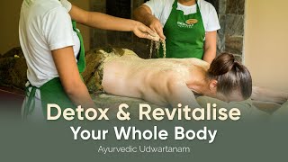 Ayurvedic Udvartanam treatment at Oneworld Ayurveda in Ubud Bali [upl. by Evaleen]