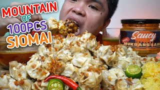 MOUNTAIN of 100pcs SIOMAI with SAUCY MUKBANG SAUCE [upl. by Nehgam]