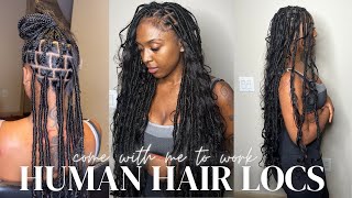 Faux locs using human hair  boho faux locs  easy method  save time [upl. by Charmian]