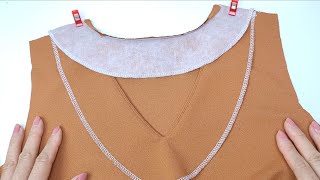 Secrets of sewing neckline facing thats worth to know  Neckline sewing techniques [upl. by Egbert1]