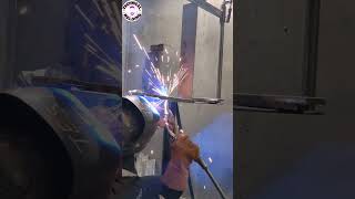 overhead 4G MIG welding test GMAW Root GMAW Gas metal arc weldingFCAW flux core arc welding camping [upl. by Algy]