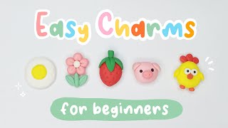 Easy Charms for Beginners  Air Dry Clay Tutorial [upl. by Madian]