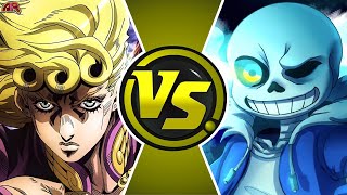 SANS vs GIORNO GIOVANNA Undertale vs JoJos Bizarre Adventure  CARTOON FIGHT CLUB [upl. by Erlin]