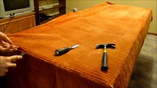 How To Upholster a Sofa Removing Back Stretchers [upl. by Ozzy]