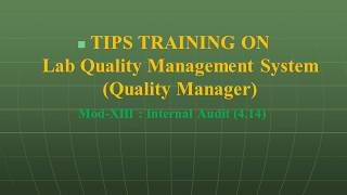 LAB ACCREDITATION ISO 17025 NABL CLAUSE 414 INTERNAL AUDIT TIPS  DrRRLAKHE [upl. by Berkshire]