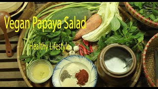 Vegan Papaya Salad  Gỏi Đu Đủ Chay  Vegan Recipe [upl. by Teerell]