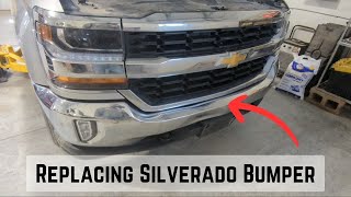 20162018 Chevy Silverado Front Bumper Face Bar Facia Replacement [upl. by Nnylsaj]