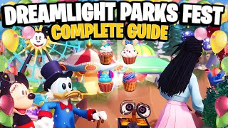 Dreamlight Parks Fest COMPLETE GUIDE Free Items Popcorn Buckets and MORE  Dreamlight Valley [upl. by Lanod633]