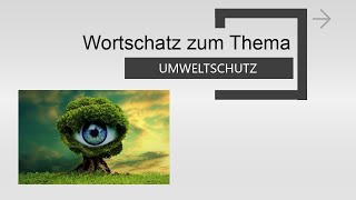 Wortschatz zum Thema UMWELTSCHUTZ [upl. by Alida]