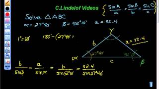 Geometry Law of Sines Degrees and Minutes [upl. by Elleined]