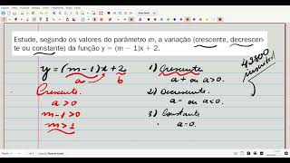 Estude segundo os valores do parâmetro m a variação crescente decrescente ou constante da [upl. by Weiser]