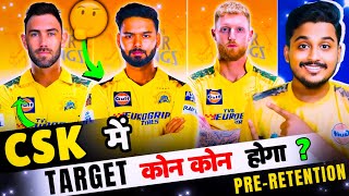 CSK Target list 2025 PreRetention IPL 2025 CSK Target Players IPL 2025 CSK Reteined Players [upl. by Amsirak]