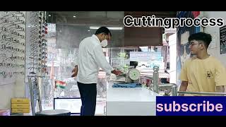 Live Fitting देखिए 👁✂️  How to Fit Spectacles glasses  cuttingmachine [upl. by Anohsal]