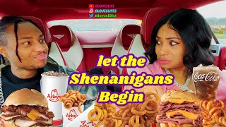 Let the shenanigans begin  Arbys Mukbang with Darius [upl. by Salvay]