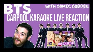 BTS Carpool Karaoke REACTION with James Corden 💃 BTS WEEK [upl. by Idihsar138]