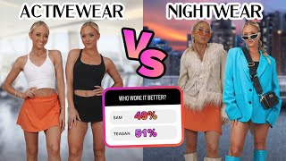 Transforming ACTIVEWEAR INTO DATE NIGHT OUTFITS Who Wore It Better Challenge [upl. by Hcelemile]