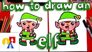 How To Draw A Cartoon Christmas Elf [upl. by Yreffoeg]