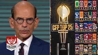 ESPN Championship Drive Reaction to CFB playoff Top 25 rankings Colorado to 18th Oregon number 1 [upl. by Oivat599]