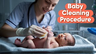 NEWBORN BABY CLEANING PROCEDURE  BABY BATH [upl. by Gwenni]