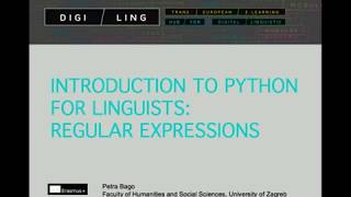 DigiLing  Introduction to Python for Linguists  Unit 101 [upl. by Golanka548]