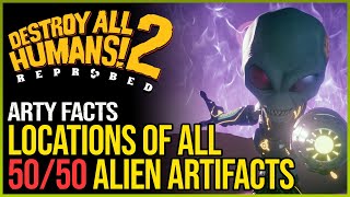 All Alien Artifact Locations Destroy All Humans 2 Reprobed Arty Facts Achievement [upl. by Merceer426]