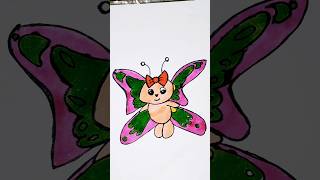 Easy butterfly drawing shorts feed kids kids youtube Titli udi art easy [upl. by Norry]