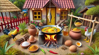 Spicy gravy fish fry and cooking miniature [upl. by Akirdnas]