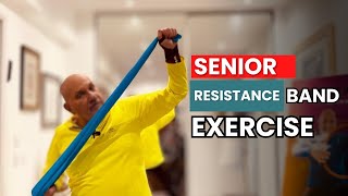 Senior Resistance Band ExerciseSenior Exercise with Elastic BandsSenior Elastic Band Stretch Class [upl. by Airlee808]