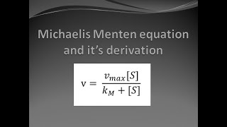 Michaelis Menten equation  Derivation of Michaelis Menten Equation [upl. by Wolenik345]