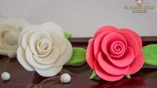 Como hacer rosas de fondant EL PARAISO DE LOS SABORES [upl. by Anits]