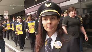 United pilots picket as airline unions press for higher pay [upl. by Celesta]