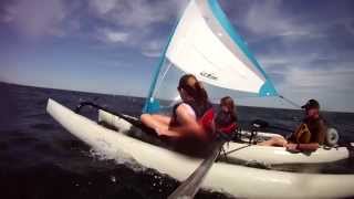 Hobie Tandem Island sailing  1525 knot winds [upl. by Aynotel]